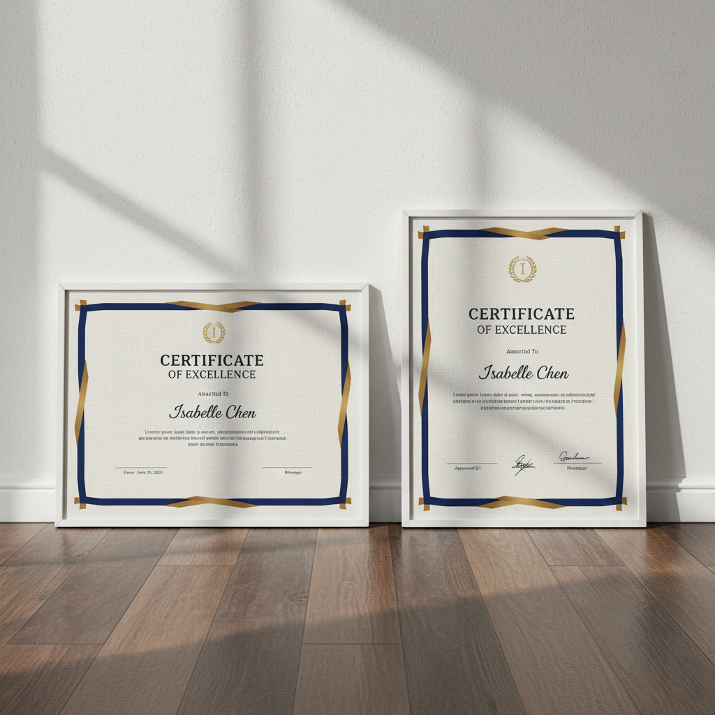 certificate linen printing