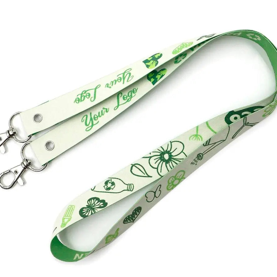 custom lanyard with double metal hook printing