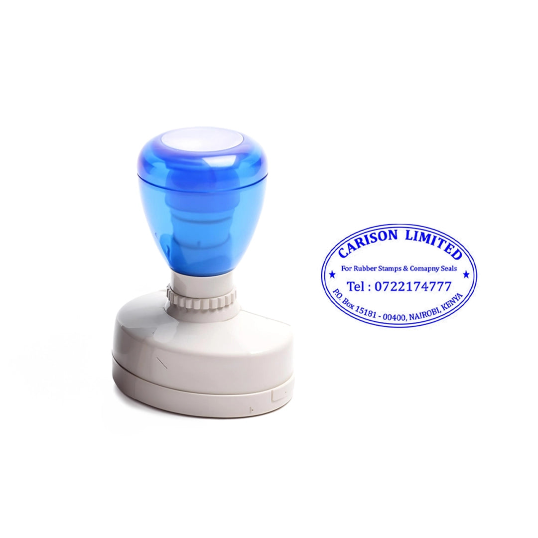 pre-inked oval shaped stamps