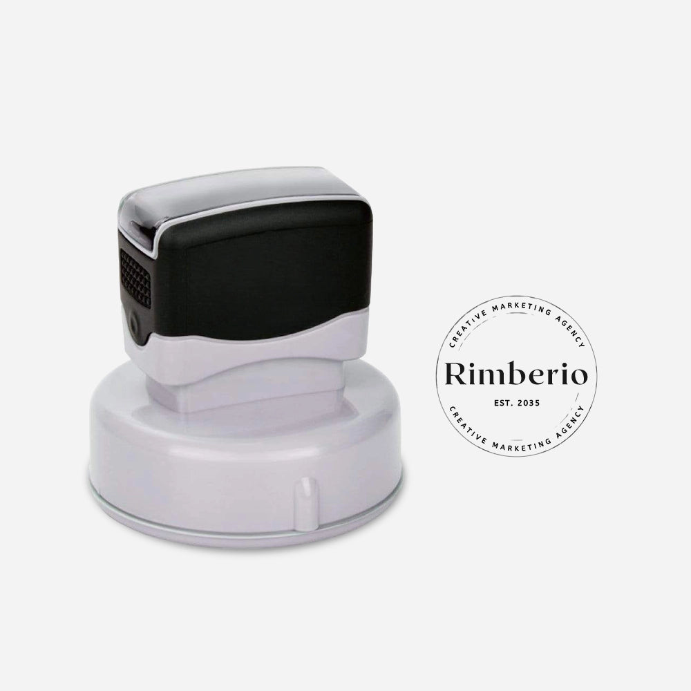 pre-inked round shaped stamps