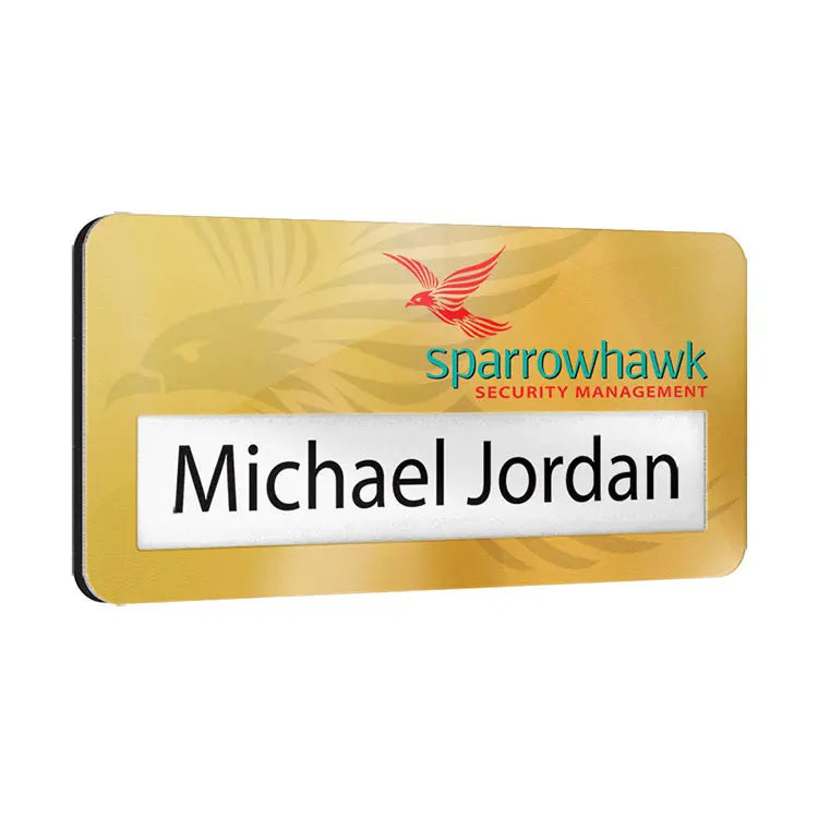 window name badges - metal printing uae