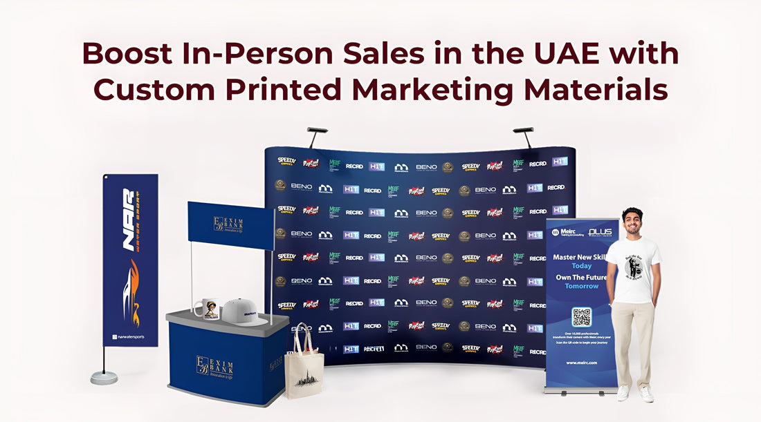collection of marketing material items