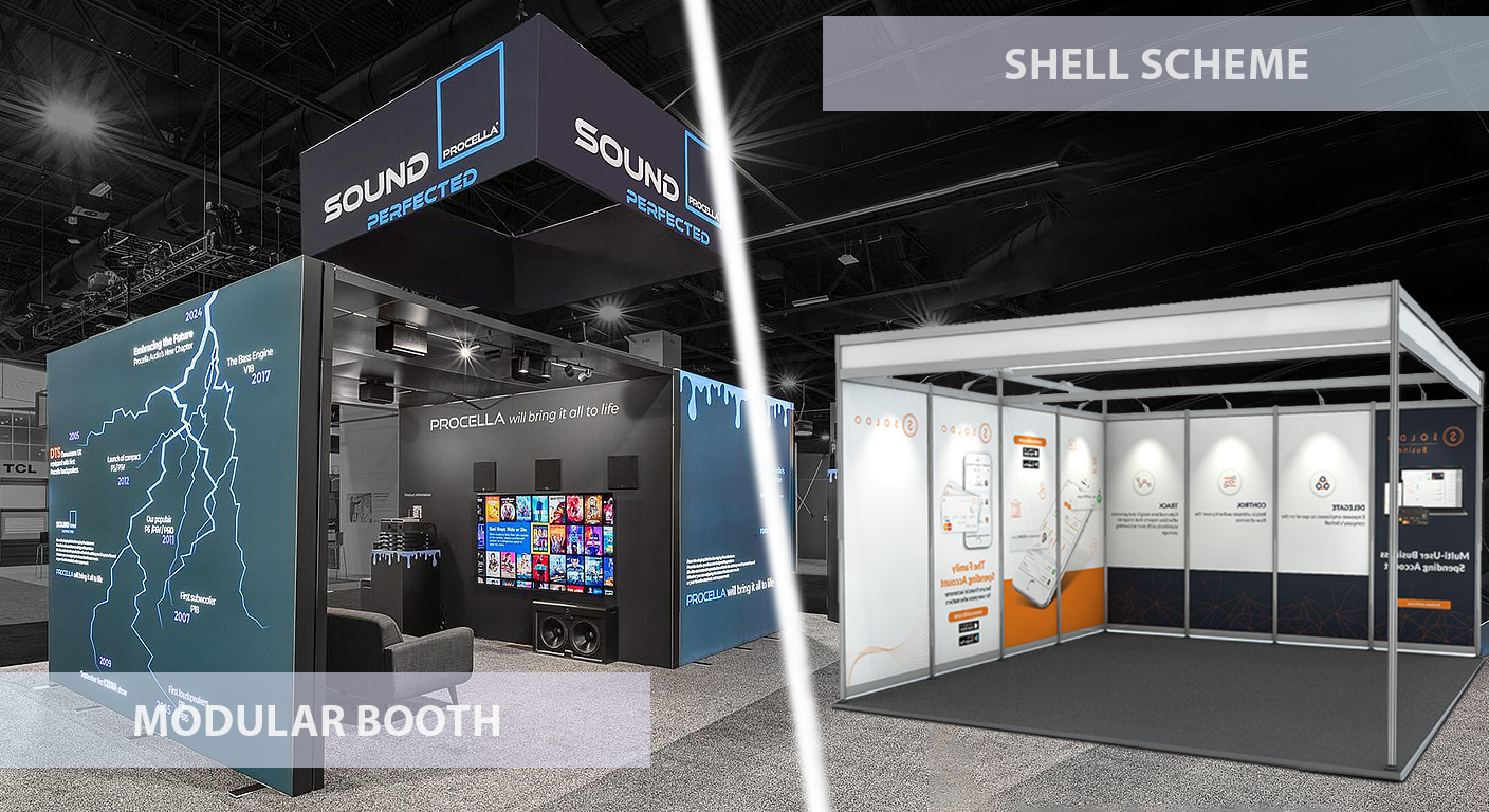 Colapsable Booth Backdrop Shell Modular Booths Vs Shell Schemes in UAE | In-Depth Comparison