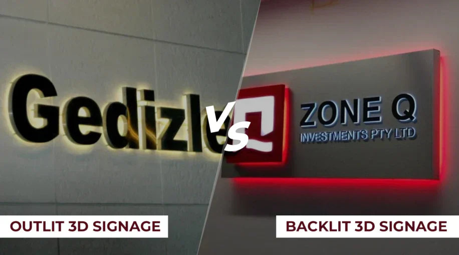 outlit versus backlit 3d signage