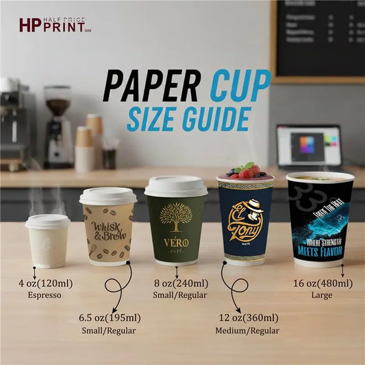 paper cup sizes guide