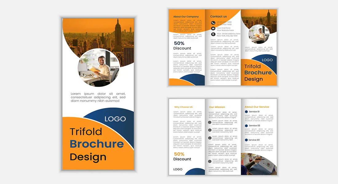 tri-fold brochure represented in Dubai