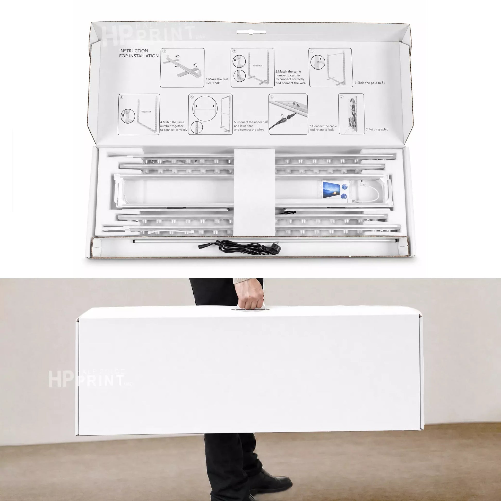 Backlit Standee box with manual