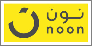 Logo of the brand 'noon' with Arabic and English text on a yellow background
