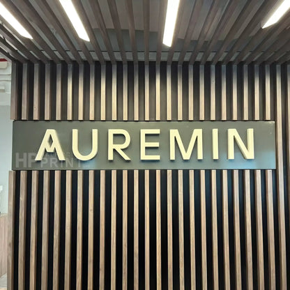 Auremin sign on a modern architectural background