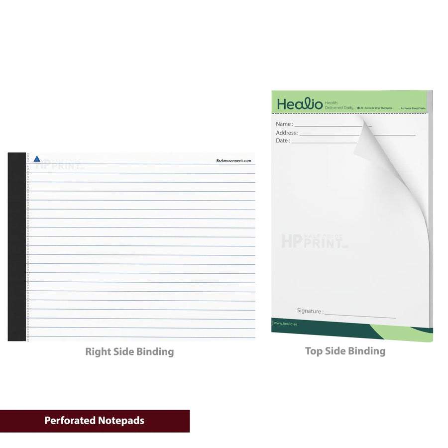 perforated branded notepads