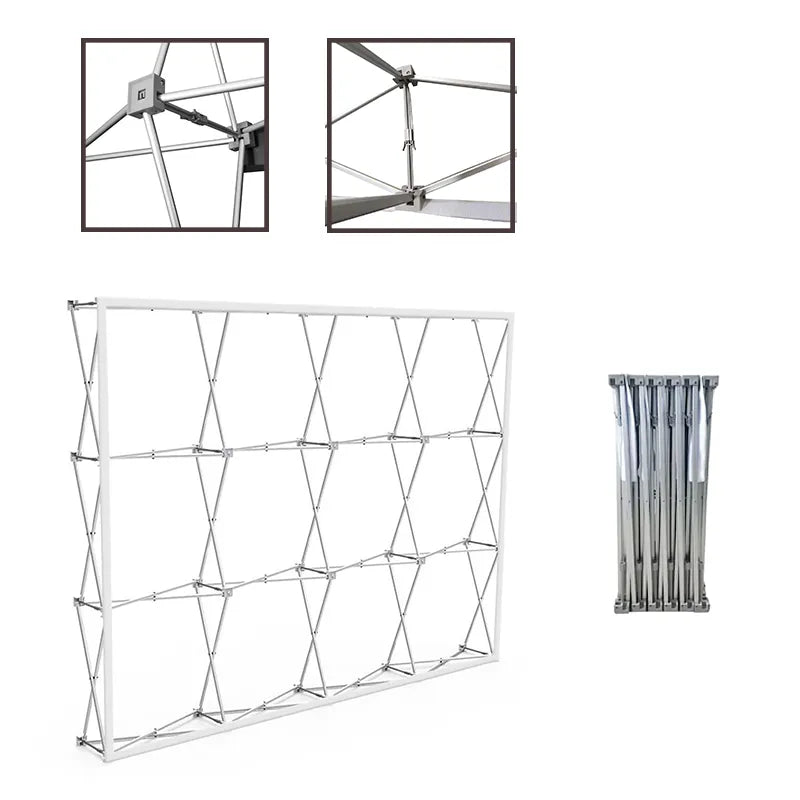 fabric pop up straight display frame structure