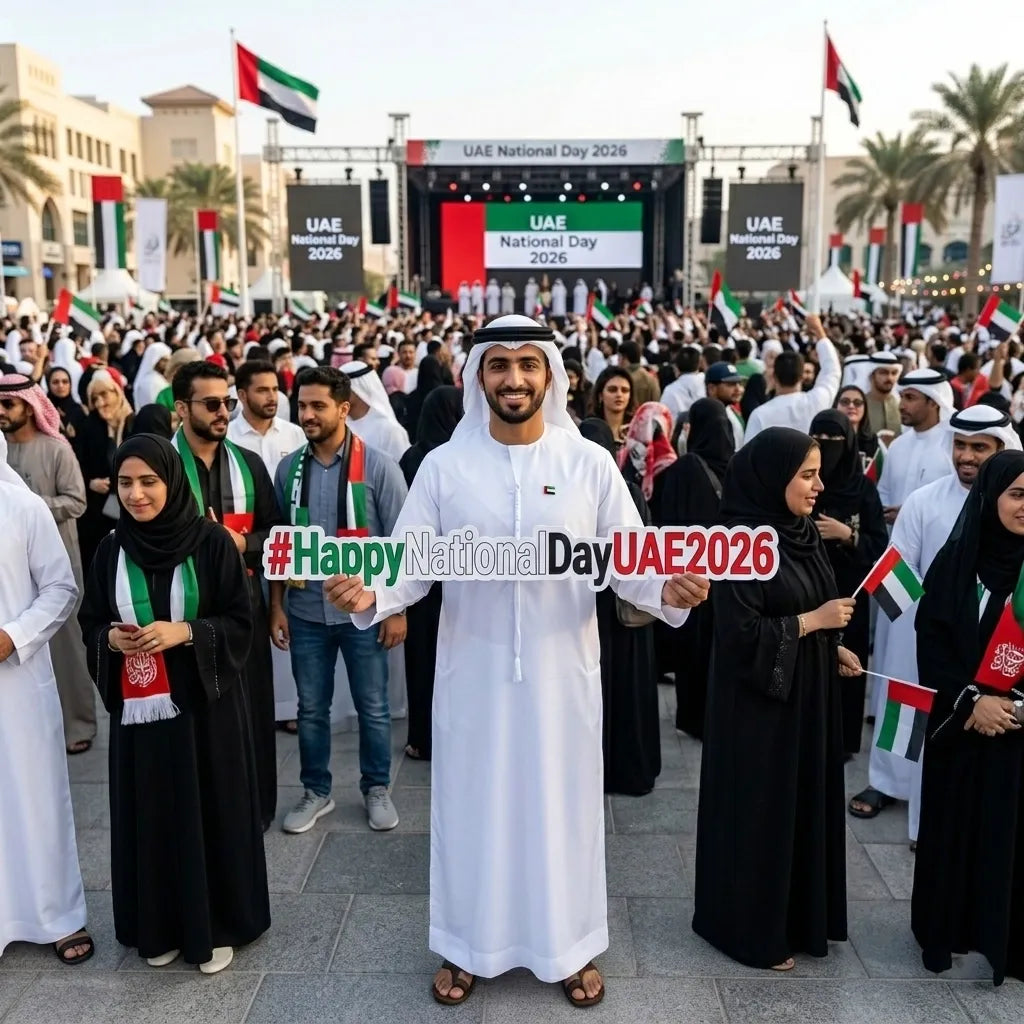 UAE National Day celebration hashtag cutouts