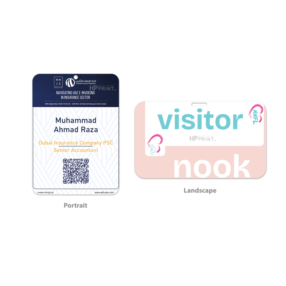 portrait and landscape id cards