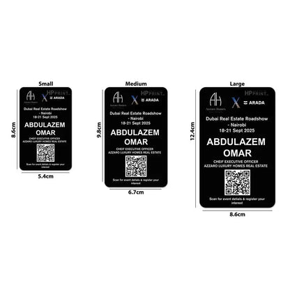 id card with small, medium and large size