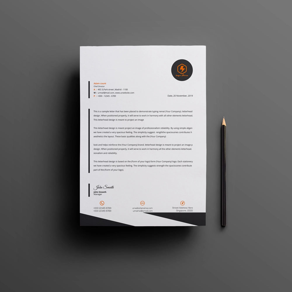 letterhead design in dubai