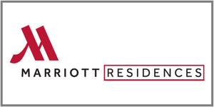 Marriott Residences logo with red 'M' and text on a white background