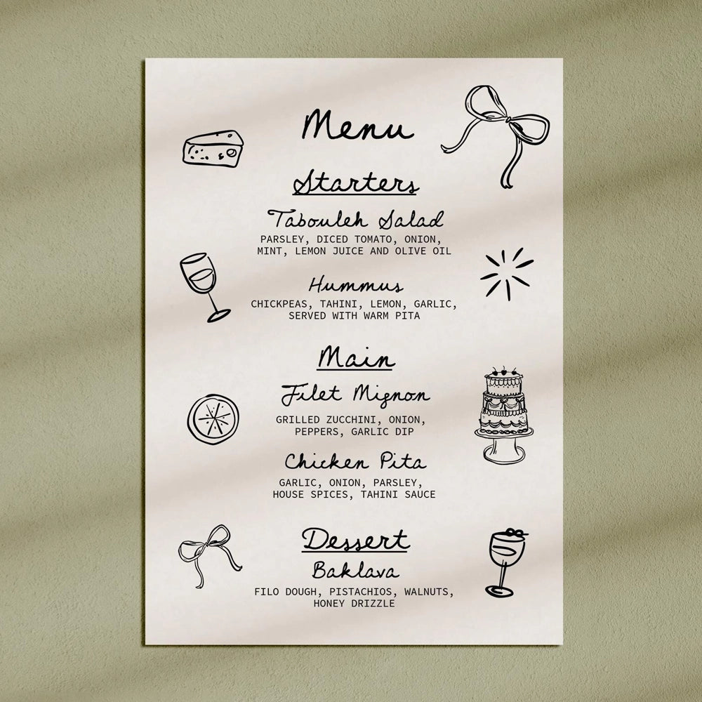 menu printing