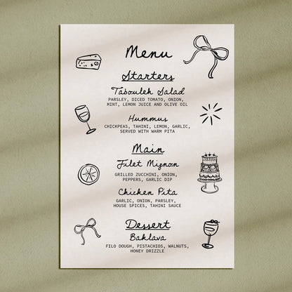 menu printing