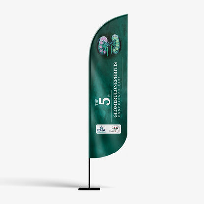Green banner with text and logos on a white background