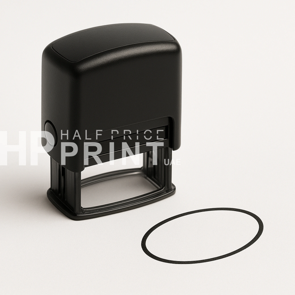 oval shaped stamp in black color