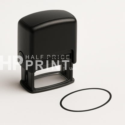 oval shaped stamp in black color