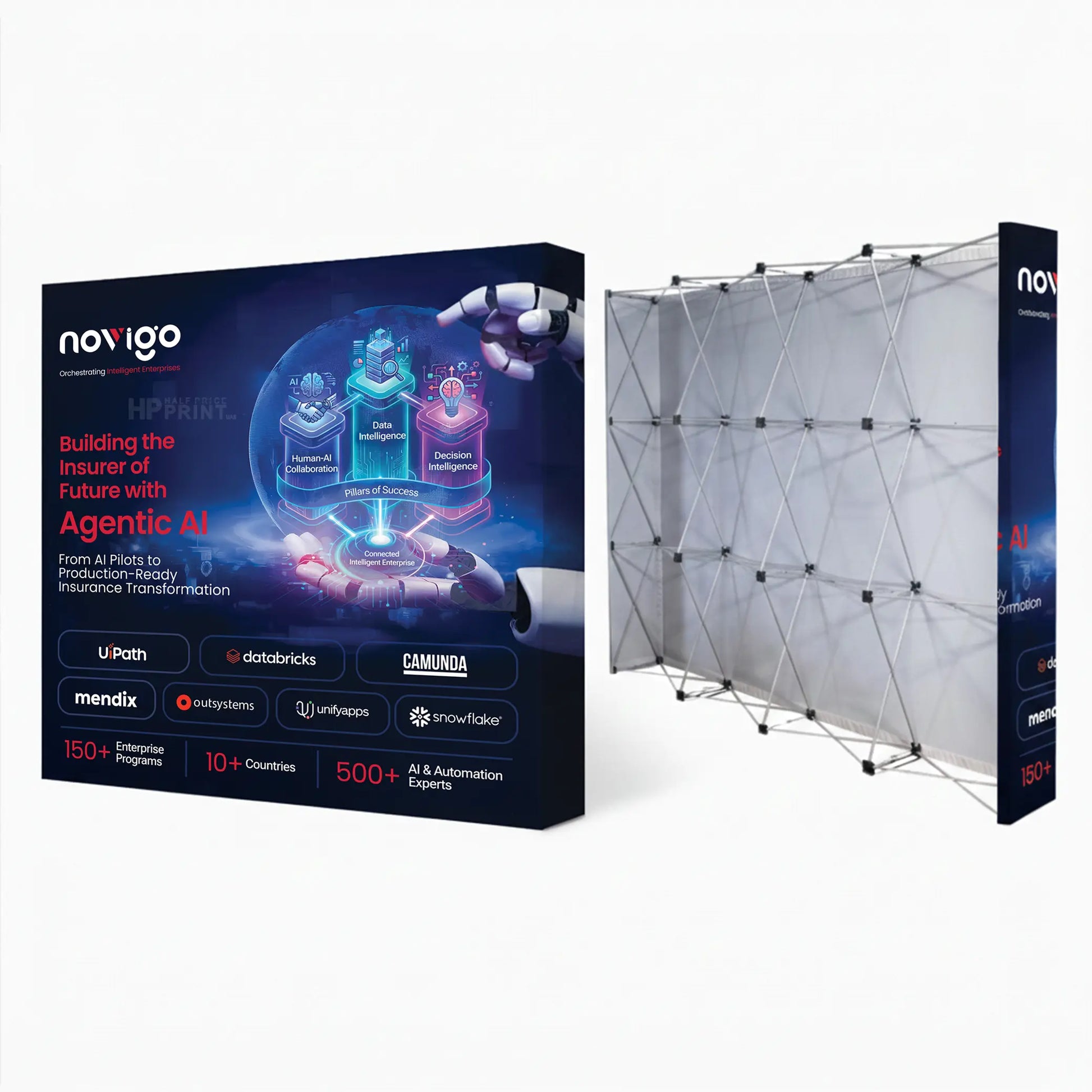 Novigo promotional fabric pop up display stand