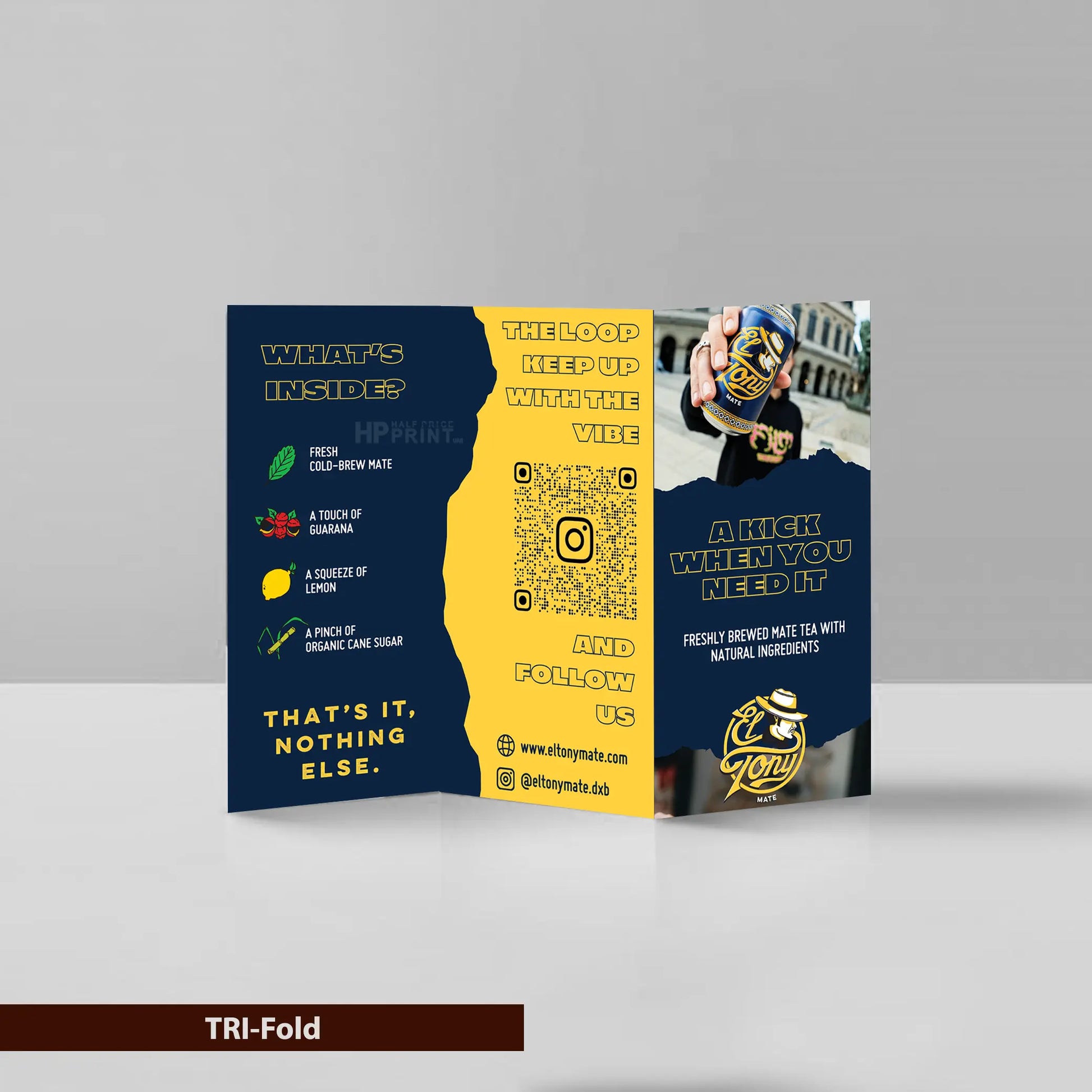 tri-fold flyer of Dubai's famous brand