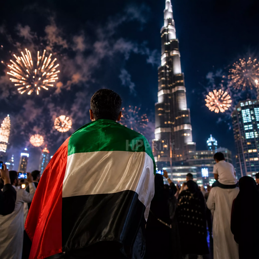 UAE Flag Printing in Burj Al Khalifa
